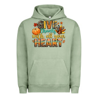 Pigment Oil Green give thanks with all your heart Urban Hoodie - CowGirlArtShop