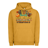 Pigment Peanut Butter give thanks with all your heart Urban Hoodie - CowGirlArtShop