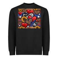 Black 4th of july american hearts Heavyweight Sweatshirt - Jasminsmagicworld