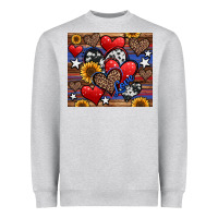Heather Grey 4th of july american hearts Heavyweight Sweatshirt - Jasminsmagicworld