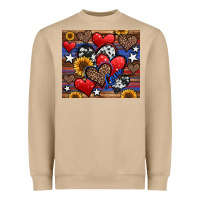 4th Of July American Hearts Heavyweight Sweatshirt | Teevron