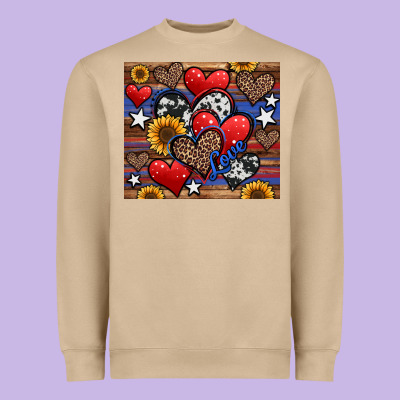 4th Of July American Hearts Heavyweight Sweatshirt Designed By Jasminsmagicworld