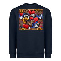 Navy 4th of july american hearts Heavyweight Sweatshirt - Jasminsmagicworld