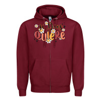 Burgundy si dios quiere Zipper Hoodie - MaliasSmallBusiness