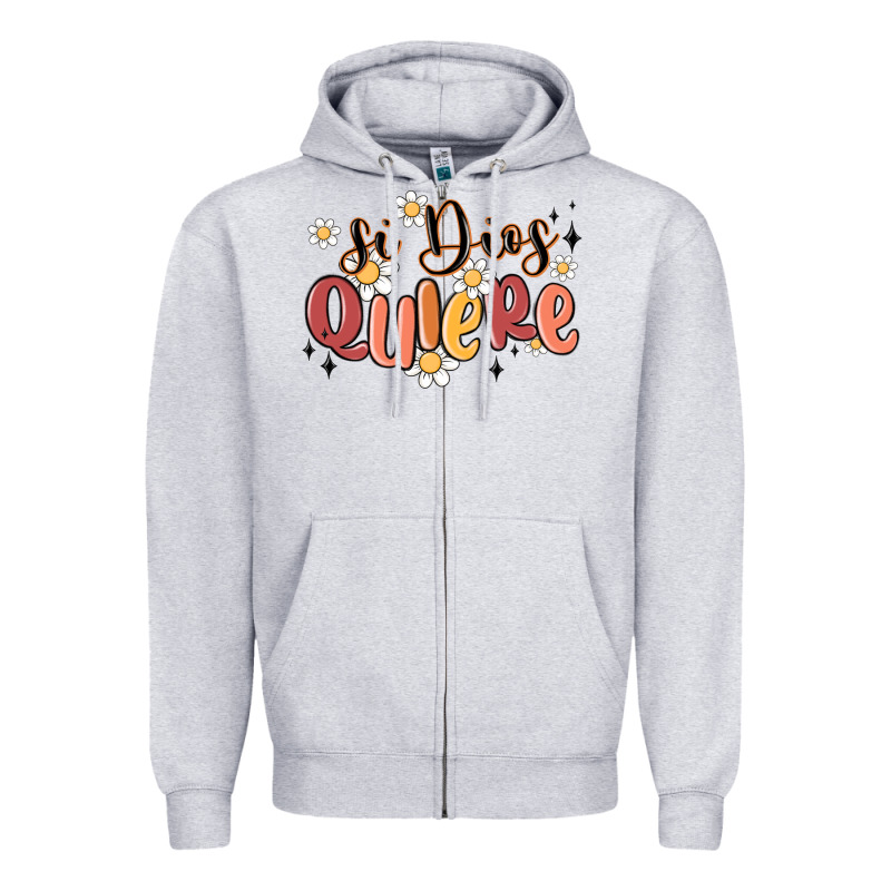 Si Dios Quiere Zipper Hoodie by MaliasSmallBusiness | Teevron