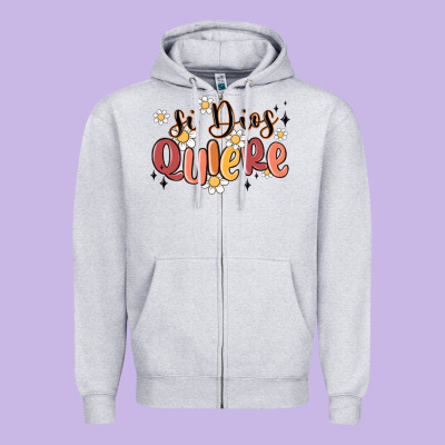 Si Dios Quiere Zipper Hoodie Designed By Maliassmallbusiness