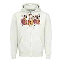 Oatmeal Heather si dios quiere Zipper Hoodie - MaliasSmallBusiness