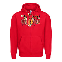 Red si dios quiere Zipper Hoodie - MaliasSmallBusiness