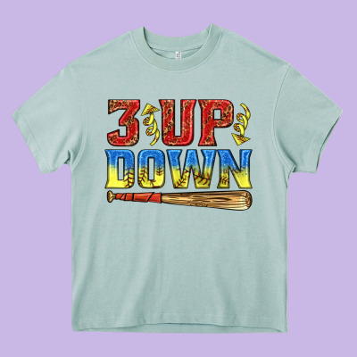 3 Up 3 Down Softball Heavy Core Tee Designed By Texasbilliewilder