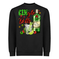 Black gin`gle bells with bottle and cocktail Heavyweight Sweatshirt - AdoDesignShop