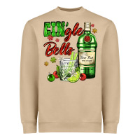 Gin`gle Bells With Bottle And Cocktail Heavyweight Sweatshirt | Teevron
