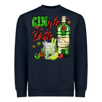 Navy gin`gle bells with bottle and cocktail Heavyweight Sweatshirt - AdoDesignShop