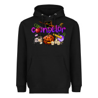 Black Counselor Halloween Heavyweight Hoodie - LillyAllenDesigns