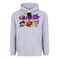 Heather Grey Counselor Halloween Heavyweight Hoodie - LillyAllenDesigns