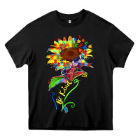 Black be kind autism sunflower Heavy Core Tee - Zillion Design Studio