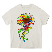 Cream be kind autism sunflower Heavy Core Tee - Zillion Design Studio