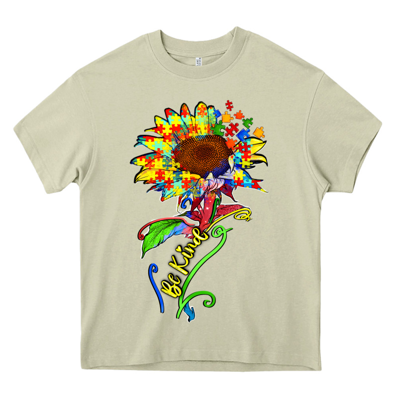 Be Kind Autism Sunflower Heavy Core Tee by Zillion Design Studio | Teevron