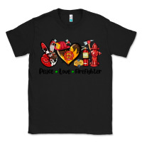 Black peace love firefighter Classic Tee - AdoDesignShop