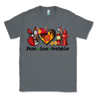 Charcoal Heather peace love firefighter Classic Tee - AdoDesignShop