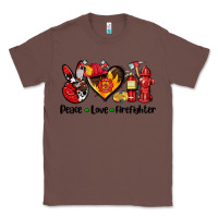 Chestnut peace love firefighter Classic Tee - AdoDesignShop