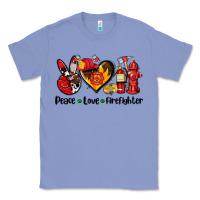 Colony Blue peace love firefighter Classic Tee - AdoDesignShop