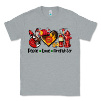 Heather Grey peace love firefighter Classic Tee - AdoDesignShop