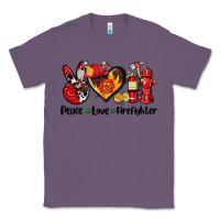 Lavender peace love firefighter Classic Tee - AdoDesignShop
