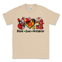 Mushroom peace love firefighter Classic Tee - AdoDesignShop