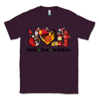 Plum peace love firefighter Classic Tee - AdoDesignShop