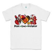 White peace love firefighter Classic Tee - AdoDesignShop