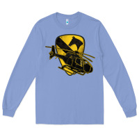 Colony Blue 1st cavalry division chopper helicopter air cav Long Sleeve Tee - Jasminsmagicworld