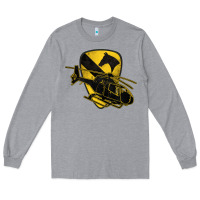 Heather Grey 1st cavalry division chopper helicopter air cav Long Sleeve Tee - Jasminsmagicworld