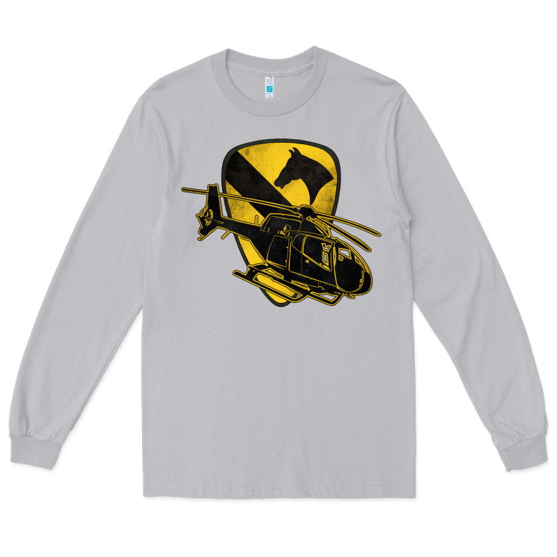 1st Cavalry Division Chopper Helicopter Air Cav Long Sleeve Tee by Jasminsmagicworld | Teevron