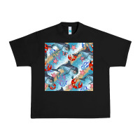 Black dolphin and crab seamless pattern Urban Heavy Tee - BundleAndBundleShop