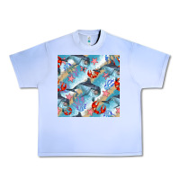 Grape Ice dolphin and crab seamless pattern Urban Heavy Tee - BundleAndBundleShop