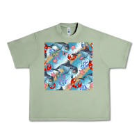 Oil Green dolphin and crab seamless pattern Urban Heavy Tee - BundleAndBundleShop