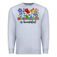 Heather Grey neurodiversity is beautiful Premium Sweatshirt - Artiststas