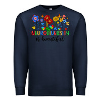 Navy neurodiversity is beautiful Premium Sweatshirt - Artiststas