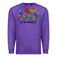 Purple neurodiversity is beautiful Premium Sweatshirt - Artiststas