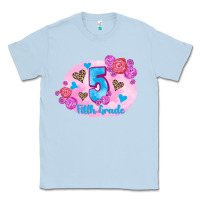 Dusty Blue back to school flowers fifth grade 3200x2400 Classic Tee - AdoDesignShop