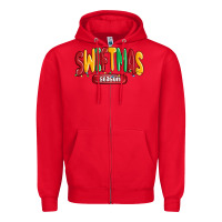 Red swiftmas season Zipper Hoodie - MaliasSmallBusiness