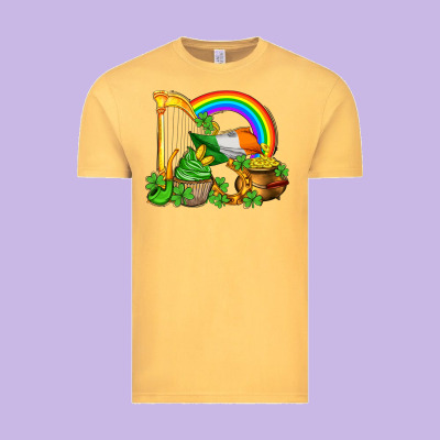 St Patricks Day  Rainbow Shamrocks Vintage Tee Designed By Adodesignshop