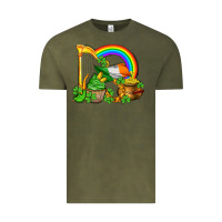 Vintage Olive st patricks day  rainbow shamrocks Vintage Tee - AdoDesignShop