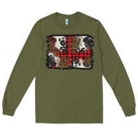 Army Green Christmas red plaid background Long Sleeve Tee - BarkalooDesign
