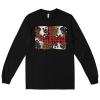 Black Christmas red plaid background Long Sleeve Tee - BarkalooDesign