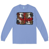 Colony Blue Christmas red plaid background Long Sleeve Tee - BarkalooDesign