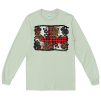 Matcha Christmas red plaid background Long Sleeve Tee - BarkalooDesign