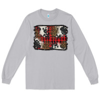 Christmas Red Plaid Background Long Sleeve Tee | Teevron