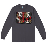 Smoke Christmas red plaid background Long Sleeve Tee - BarkalooDesign