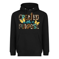 Black Created With A Purpose Heavyweight Hoodie - LillyAllenDesigns
